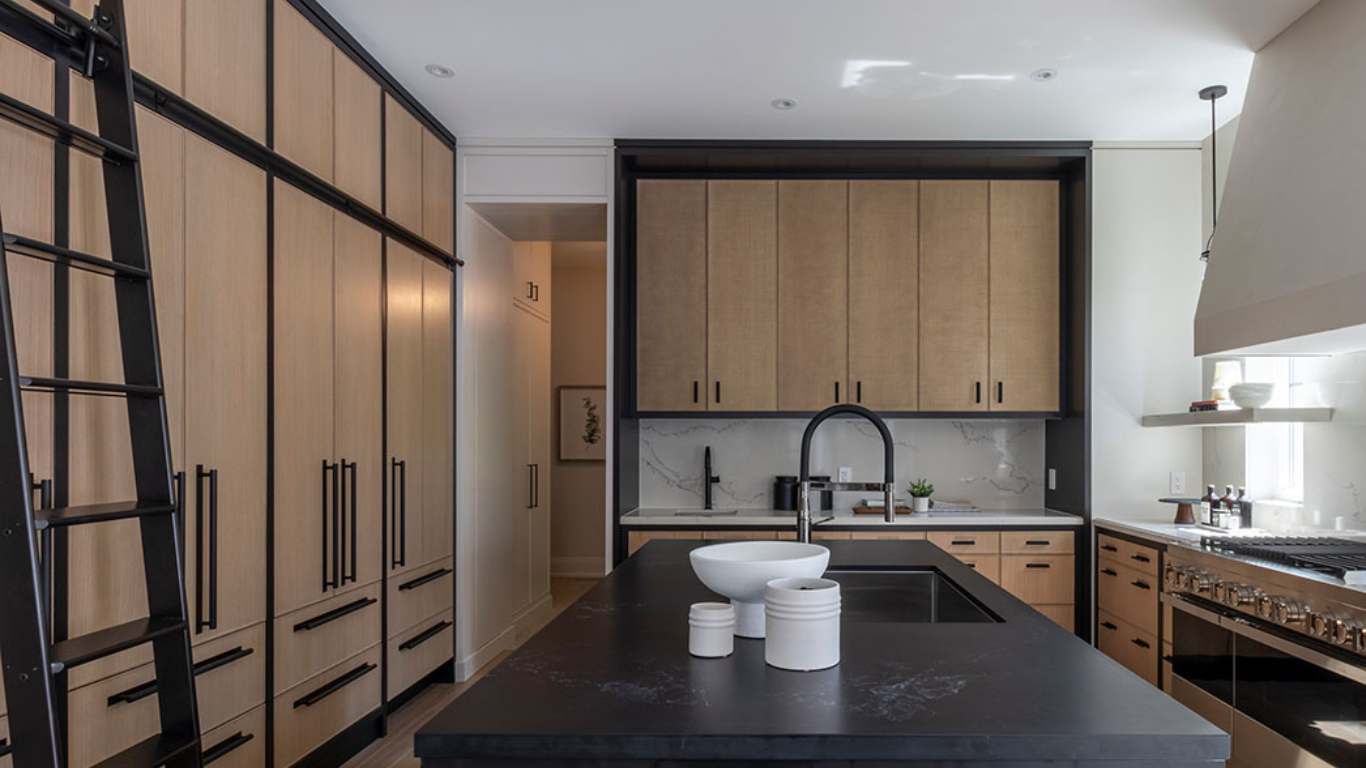 Black with White Veins Quartz Countertop