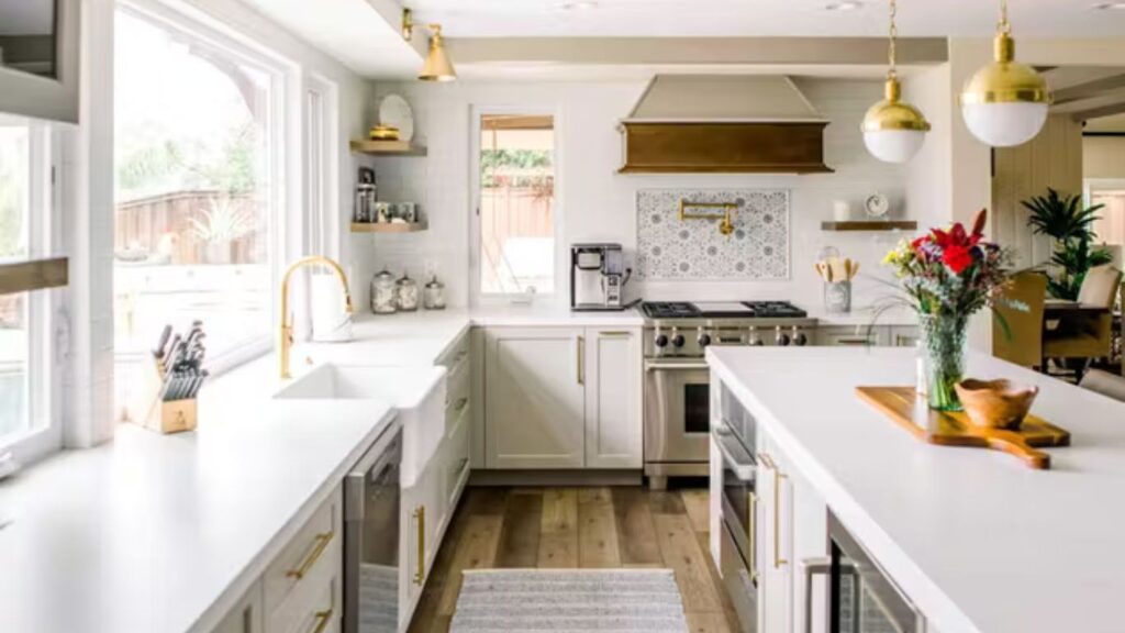 kitchen design with silestone calacatta gold
