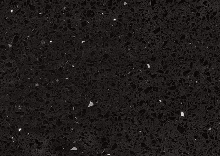 sparkling black quartz slab view